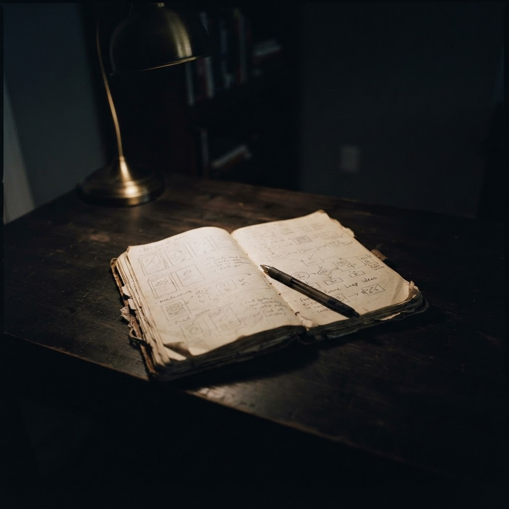 The first page of the notebook